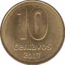  Аргентина  10 сентаво 2007 [KM# 107a] 