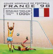 Того  1996 «Чемпионат мира по футболу. 1966. Франция» (блок)