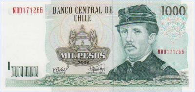 Чили 1000 песо  2006 Pick# 154g