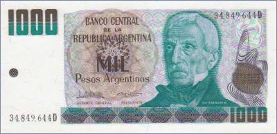 Аргентина 1000 песо  ND (1983-85) Pick# 317b