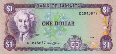 Ямайка 1 доллар  1989 Pick# 68Ac