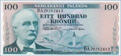 Исландия 100 крон  1961 Pick# 44