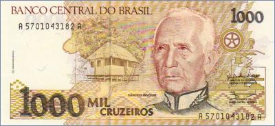 Бразилия 1000 крузейро  1990 Pick# 231b