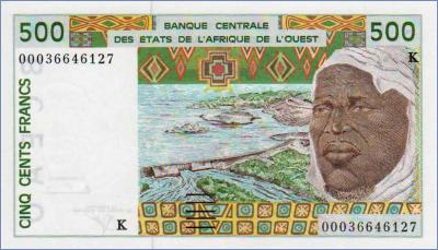 Западно-Африканские Штаты 500 франков (Сенегал)  2000 Pick# 710Kk