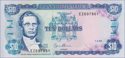Ямайка 10 долларов  1994 Pick# 71e