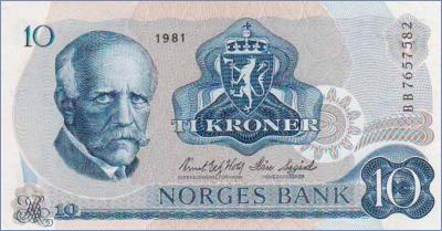Норвегия 10 крон  1981 Pick# 36c