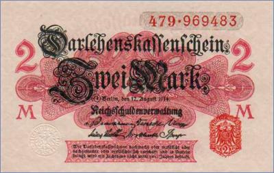 Германия 2 марки  1914 Pick# 53