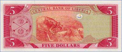 Либерия 5 долларов  2009 Pick# 26e