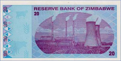 Зимбабве 20 долларов  2009 Pick# 95