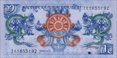 Бутан 1 нгултрум  2013 Pick# 27b