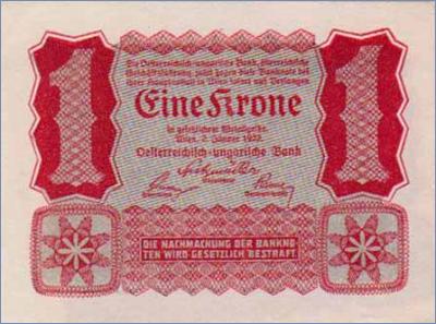 Австрия 1 крона  1922 Pick# 73