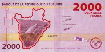 Бурунди 2000 франков  2015 Pick# 52
