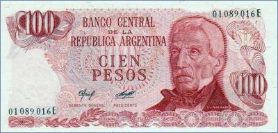 Аргентина 100 песо   1976-78 Pick# 302b