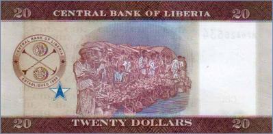 Либерия 20 долларов  2017 Pick# 33b