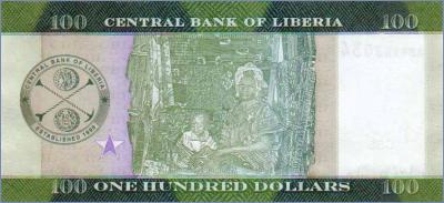 Либерия 100 долларов  2016 Pick# 35a