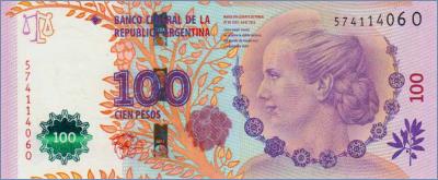 Аргентина 100 песо  ND(2012) Pick# New