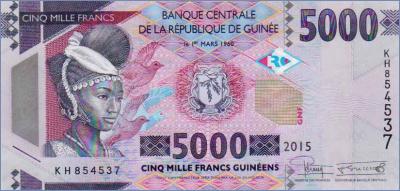 Гвинея 5000 франков  2015 Pick# 49