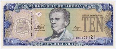 Либерия 10 долларов  2011 Pick# 27f