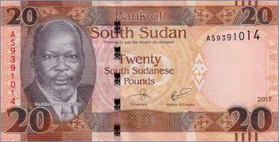 Южный Судан 20 фунтов  2017 Pick# 13c