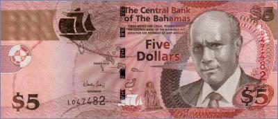 Багамские острова 5 долларов  2013 Pick# 72A