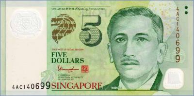 Сингапур 5 долларов  ND (2005) Pick# 47d