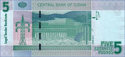 Судан 5 фунтов  2011 Pick# 72a