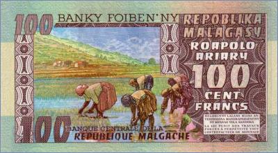 Мадагаскар 100 франков  ND (1974-1975) Pick# 63