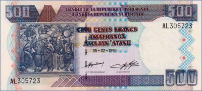 Бурунди 500 франков  1999 Pick# 38b