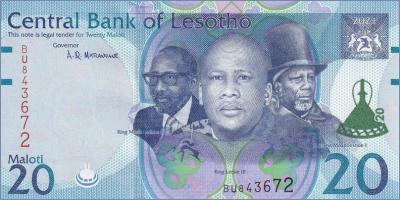 Лесото 20 малоти  2021 Pick# New