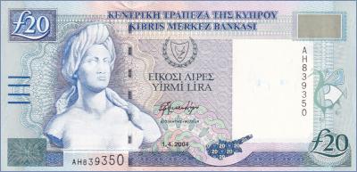 Кипр 20 фунтов  2004 Pick# 63с