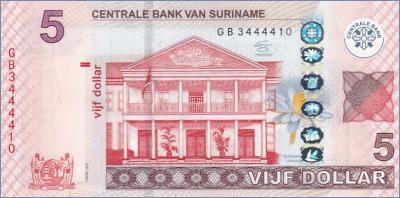 Суринам 5 долларов  2012 Pick# 162b