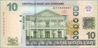 Суринам 10 долларов  2019 Pick# New