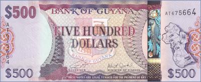 Гайана 500 долларов  2019(22) Pick# New