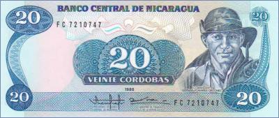 Никарагуа 20 кордоб  1985 Pick# 152
