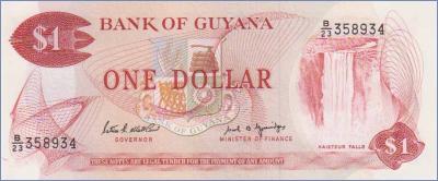 Гайана 1 доллар  1989 Pick# 21f