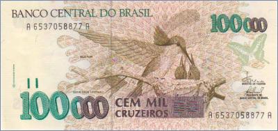 Бразилия 100000 крузейро  1993 Pick# 235d