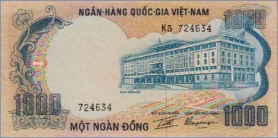 Южный Вьетнам 1000 донгов  1972 Pick# 34a