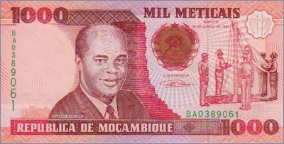 Мозамбик 1000 метикалов  1991 Pick# 135