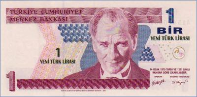 Турция 1 новая лира  2005 Pick# 216