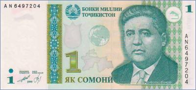 Таджикистан 1 сомони  1999(2000) Pick# 14