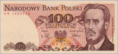 Польша 100 злотых  1988 Pick# 143e
