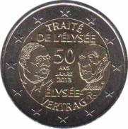  Франция  2 евро 2013 [KM# New] 50 лет Франко-германскому союзу. 