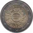  Эстония  2 евро 2012 [KM# 70] 10 лет наличному обращению евро. 