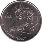  Канада  25 центов 2009 [KM# 841] Олимпиада в Ванкувере. Бобслей. 