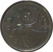  Канада  25 центов 2004 [KM# 493] Олень. 
