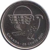  Канада  25 центов 2011 [KM# 1169] Сокол. 