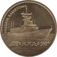  Польша  2 злотых 2013 [KM# 866] Ракетный фрегат «Генерал Казимир Пулавский»
