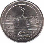  США  25 центов 2011.10.24 [KM# 494] Национальный парк Геттисберг