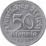  Германия - Веймарская Республика  50 пфеннингов 1922-D [KM# 27] 