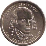  США  1 доллар 2007 [KM# 404] Джеймс Мэдисон